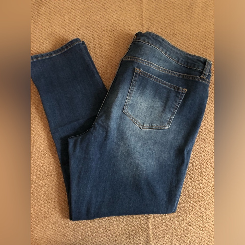 Westport Signature Fit Boyfriend Blue Jeans, size 14